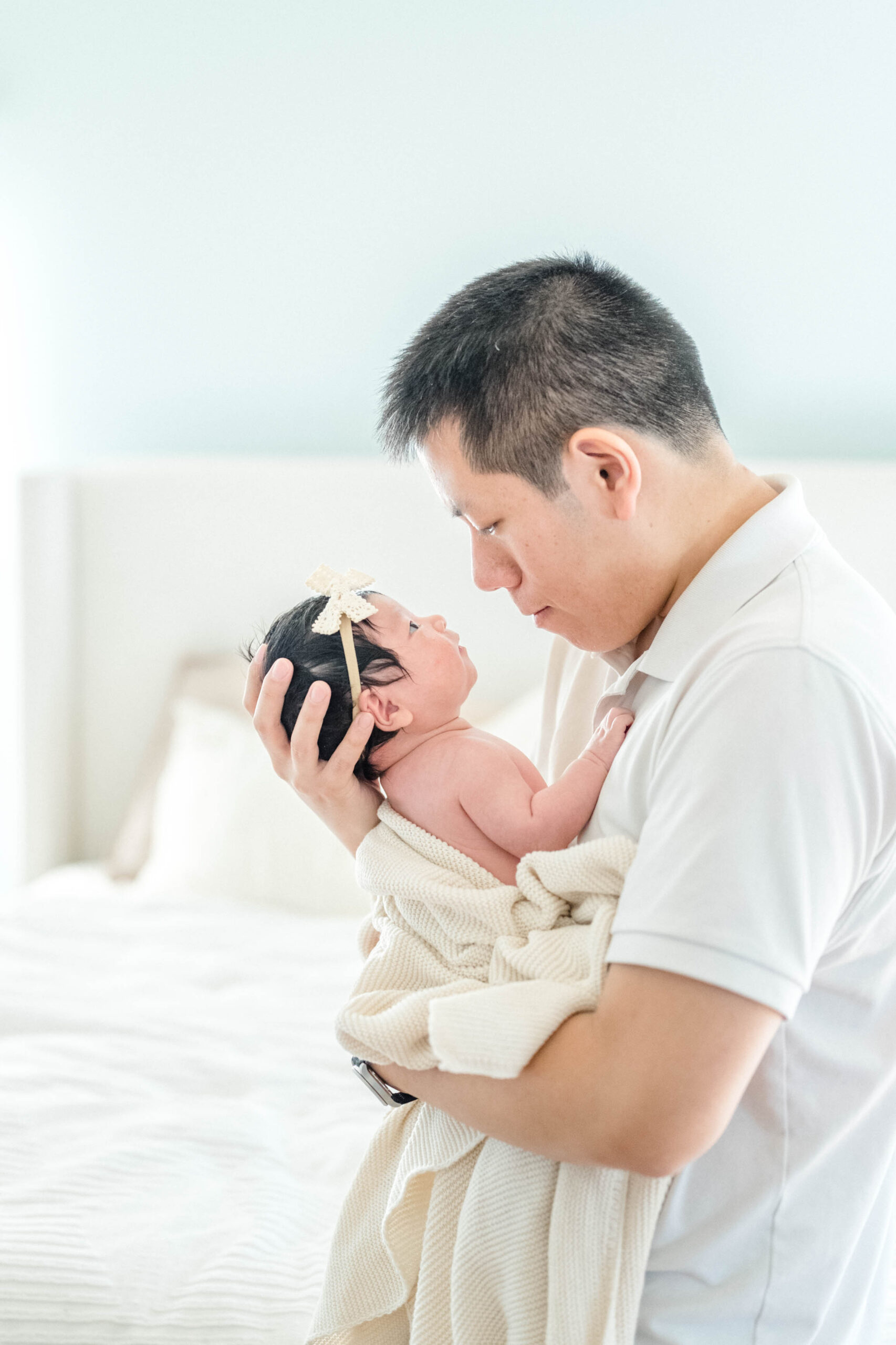 Newborn photography session in home in Annapolis.